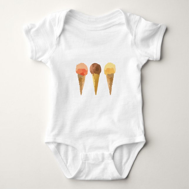 Pastel ice-cream Summer sorbet Baby Bodysuit (Front)