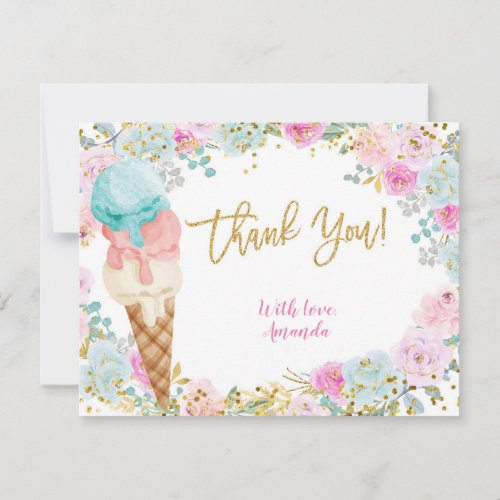 Pastel Ice Cream Thank You Card