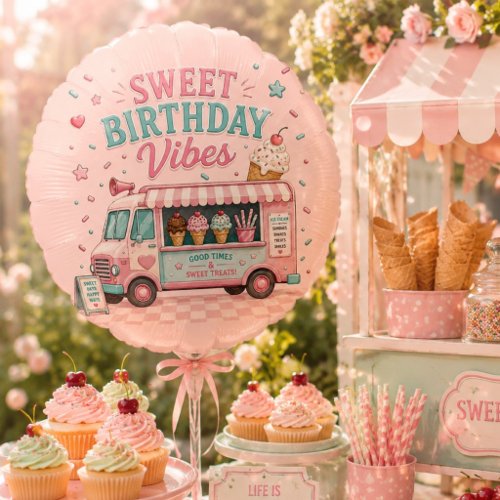 Pastel Ice Cream Truck Birthday Sweet Balloon