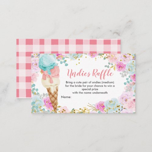 Pastel Ice Cream Undies Raffle Enclosure Card