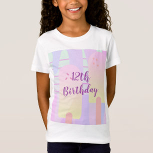 Pastel Ice Pop Ice Cream Birthday T-Shirt