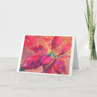 pastel image titled "Christmas Poinsettia" Holiday Card