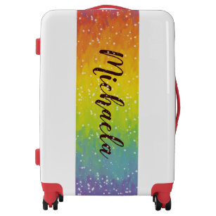 Pastel Impressionist Rainbow Sparkle PERSONALIZED Luggage