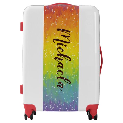 Pastel Impressionist Rainbow Sparkle PERSONALIZED Luggage