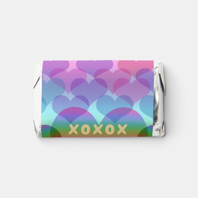 Pastel Inclusive Rainbow of Hearts  Hershey's Miniatures (Front)