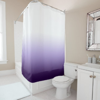 Pastel Indigo Purple Color Block Gradient Shower Curtain