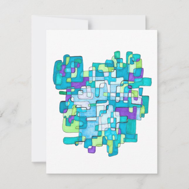 pastel infinite quadratic serenity thank you card (Front)