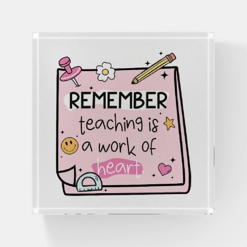 Pastel Inspirational Teacher Paperweight Gift