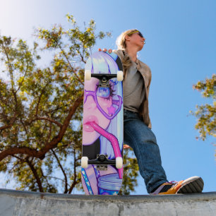 Pastel Internet Girl Star Glasses Skateboard