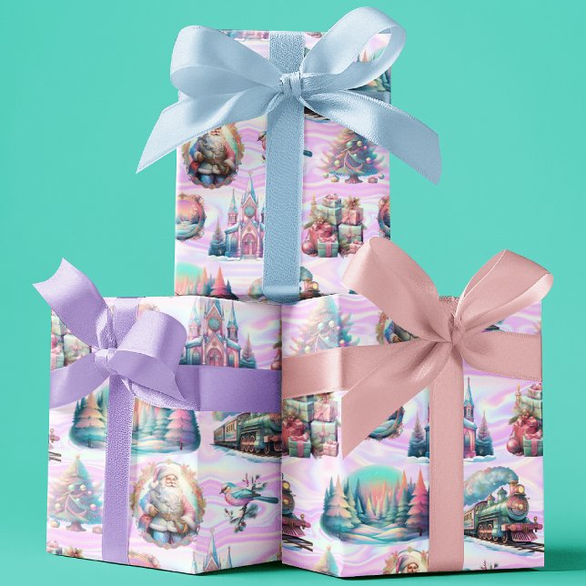 Pastel Iridescent Antique Christmas Wrapping Paper (Creator Uploaded)