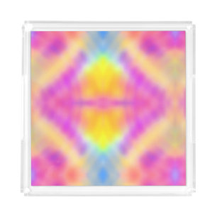 Pastel Iridescent Colorful Gradient Design Acrylic Tray