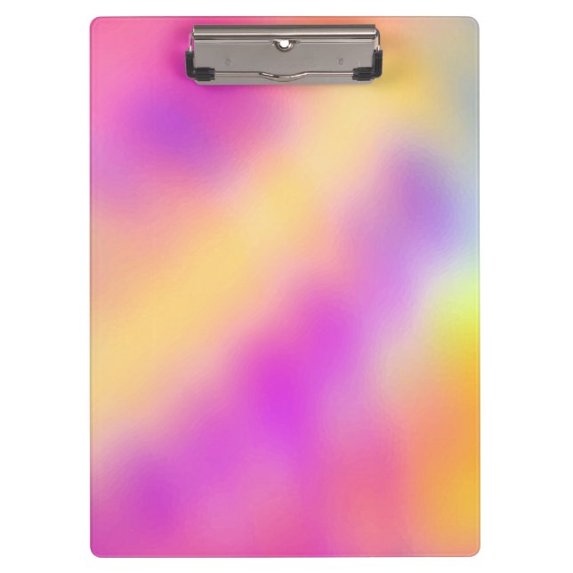 Pastel Iridescent Colorful Gradient Design Clipboard (Front)