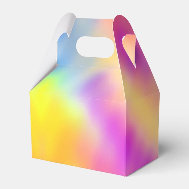 Pastel Iridescent Colorful Gradient Design Favor Boxes (Front Side)