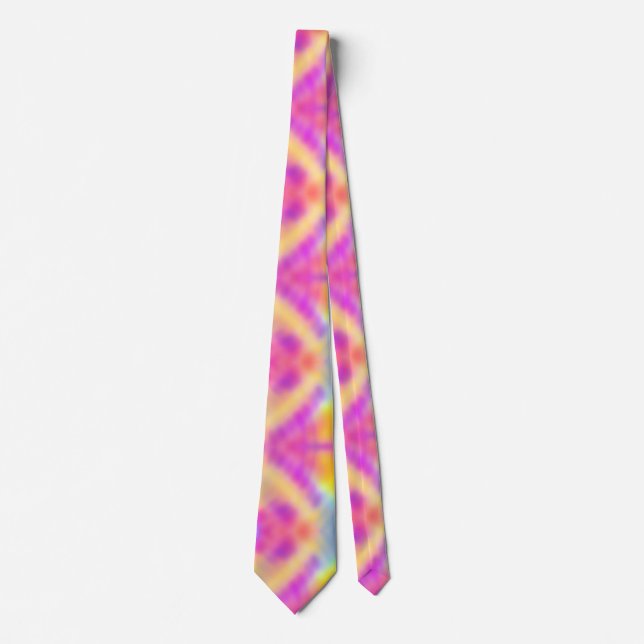 Pastel Iridescent Colorful Gradient Design Neck Tie (Front)