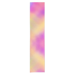 Pastel Iridescent Colorful Gradient Design Short Table Runner