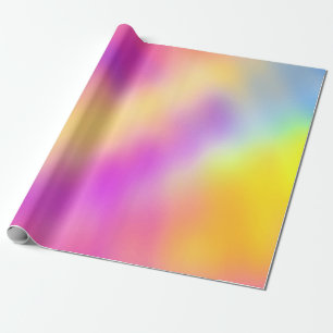 Pastel Iridescent Colorful Gradient Design Wrapping Paper