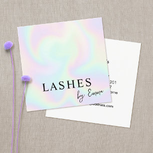 Pastel Iridescent Holographic Rainbow Abstract Square Business Card