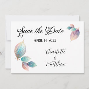 Pastel Iridescent Leaves Wedding Dreamy Pastels Invitation