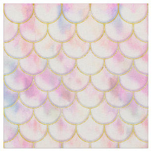 Pastel Iridescent Mermaid Scales Pattern Fabric