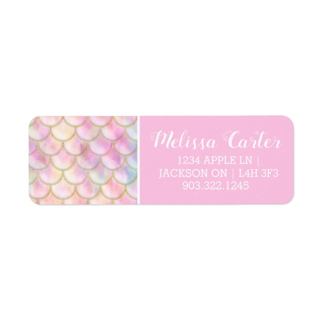 Pastel Iridescent Mermaid Scales Pattern Label (Front)