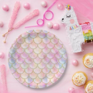 Pastel Iridescent Mermaid Scales Pattern