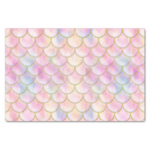 Pastel Iridescent Mermaid Scales Pattern Tissue Paper