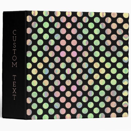 Pastel Iridescent polka dots 3 Ring Binder