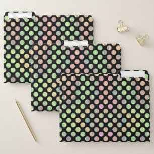 Pastel Iridescent polka dots File Folders