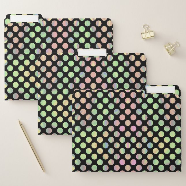 Pastel Iridescent polka dots File Folders (Set)