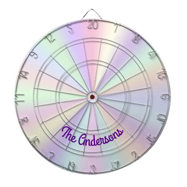Pastel Iridescent Rainbow Radial Gradient Dart Board (Front)