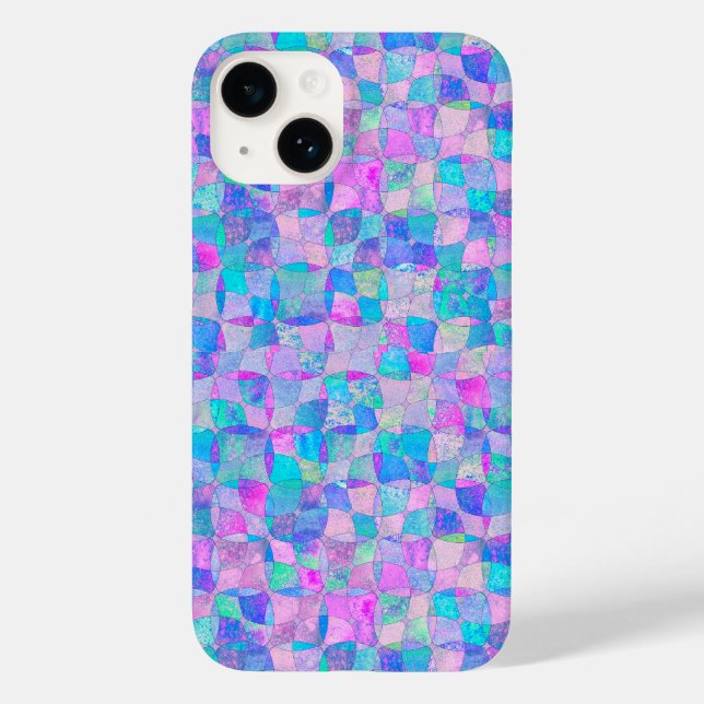 Pastel Iridescent Seamless Geometric Pattern Case-Mate iPhone Case (Back)