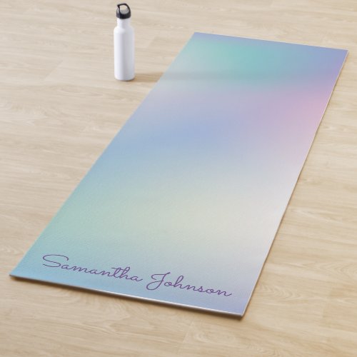 Pastel Iridescent Skies Gradient Script Name Yoga Mat