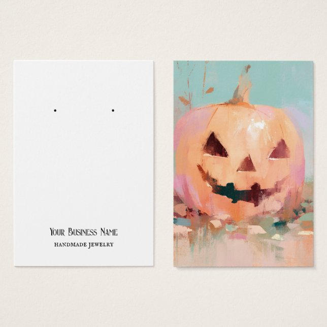 Pastel Jack-O-Lantern Earring Display Card (Front & Back)