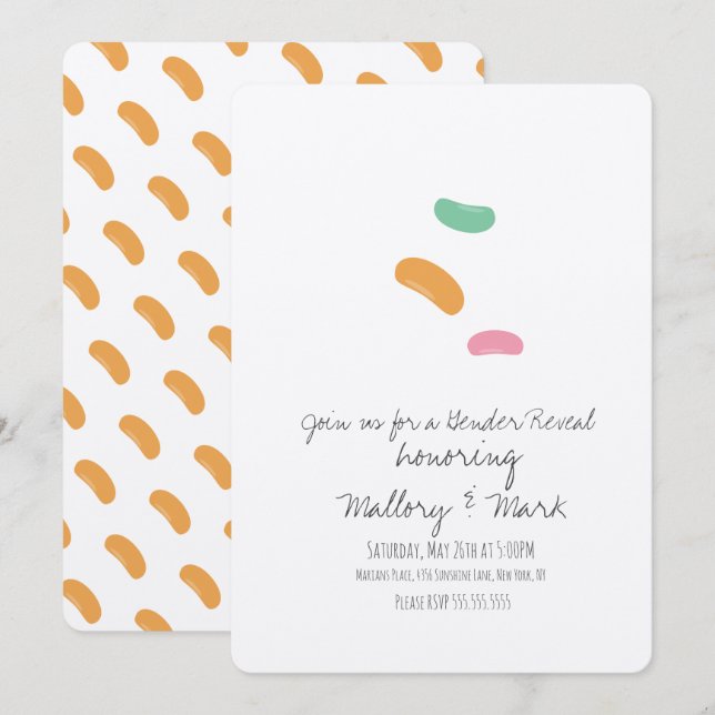Pastel Jelly Candy Gender Reveal Invitation (Front/Back)
