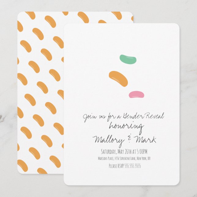 Pastel Jelly Candy Gender Reveal Invitation (Front/Back)