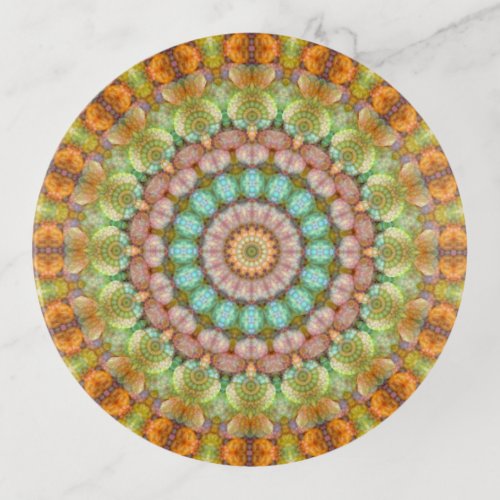 Pastel Jellybean Easter Mandala Art Trinket Tray