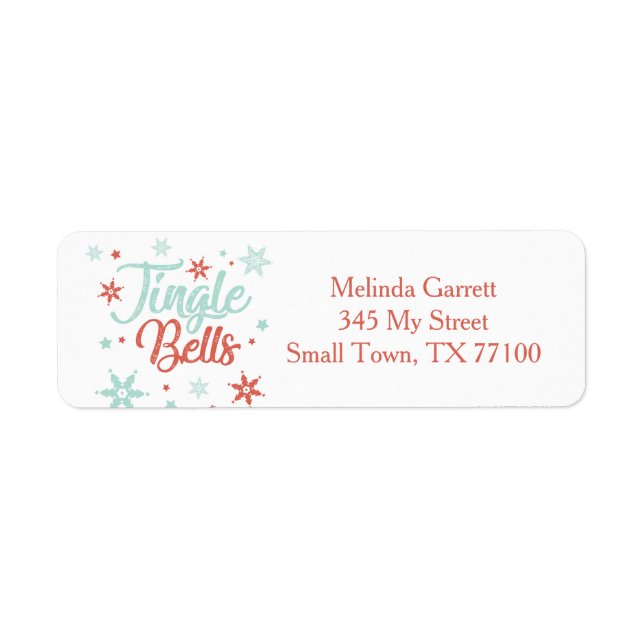 Pastel Jingle Bells Christmas Custom Address Label (Front)
