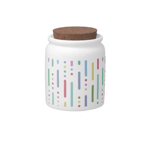 Pastel joy pattern candy jar