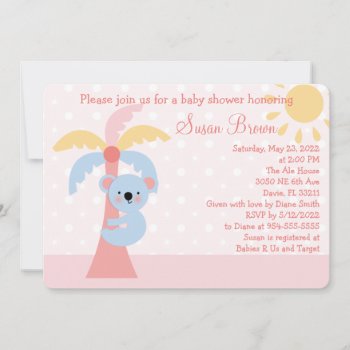 Pastel Jungle Animals Girl Baby Shower Invitation by Personalizedbydiane at Zazzle