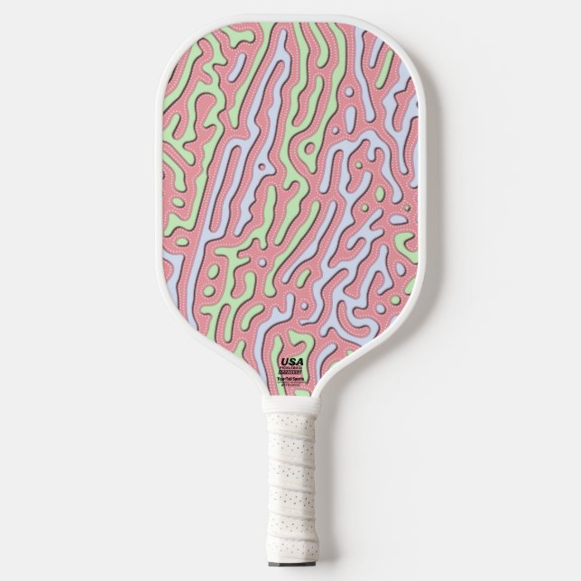 Pastel Kawaii Abstract Colorful Splatter Design Pickleball Paddle (Front)
