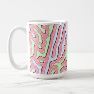 Pastel Kawaii Abstract Colorful Squiggle Design Coffee Mug