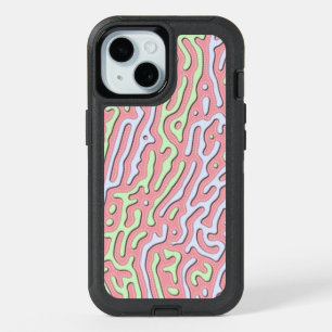 Pastel Kawaii Abstract Colorful Squiggle Design iPhone 15 Case