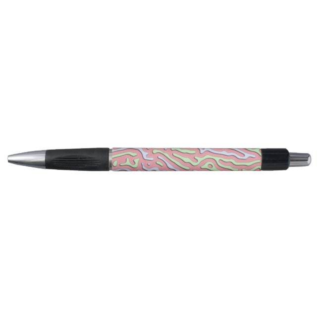 Pastel Kawaii Abstract Colorful Squiggle Design Pen (Front)