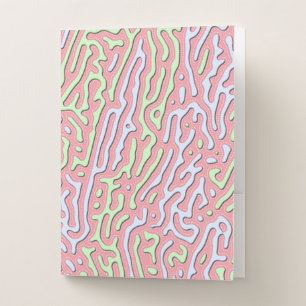 Pastel Kawaii Abstract Colorful Squiggle Design Pocket Folder