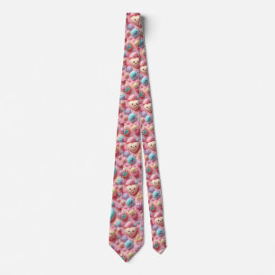 Pastel Kawaii Candy Character Art Neck Tie