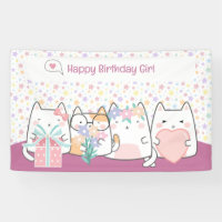 Pastel Kawaii Cat Fiends Greeting Cartoon Doodle