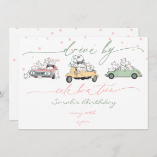 Pastel Kawaii Cats Surprise Celebration Parade Invitation