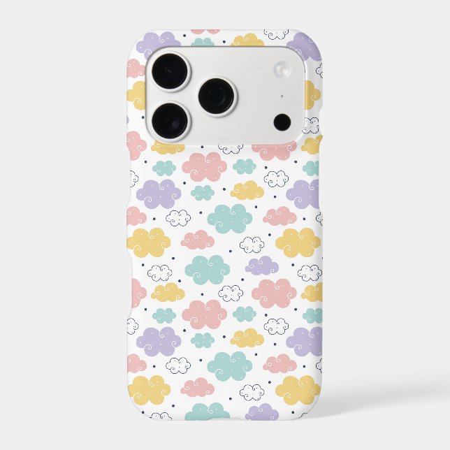 Pastel Kawaii Cloud Pattern  Iphone Case (Back)
