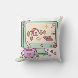 Pastel Kawaii Cozy Farm PC Gamer Pillow