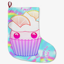 pastel Kawaii cupcake on a Christmas Stocking